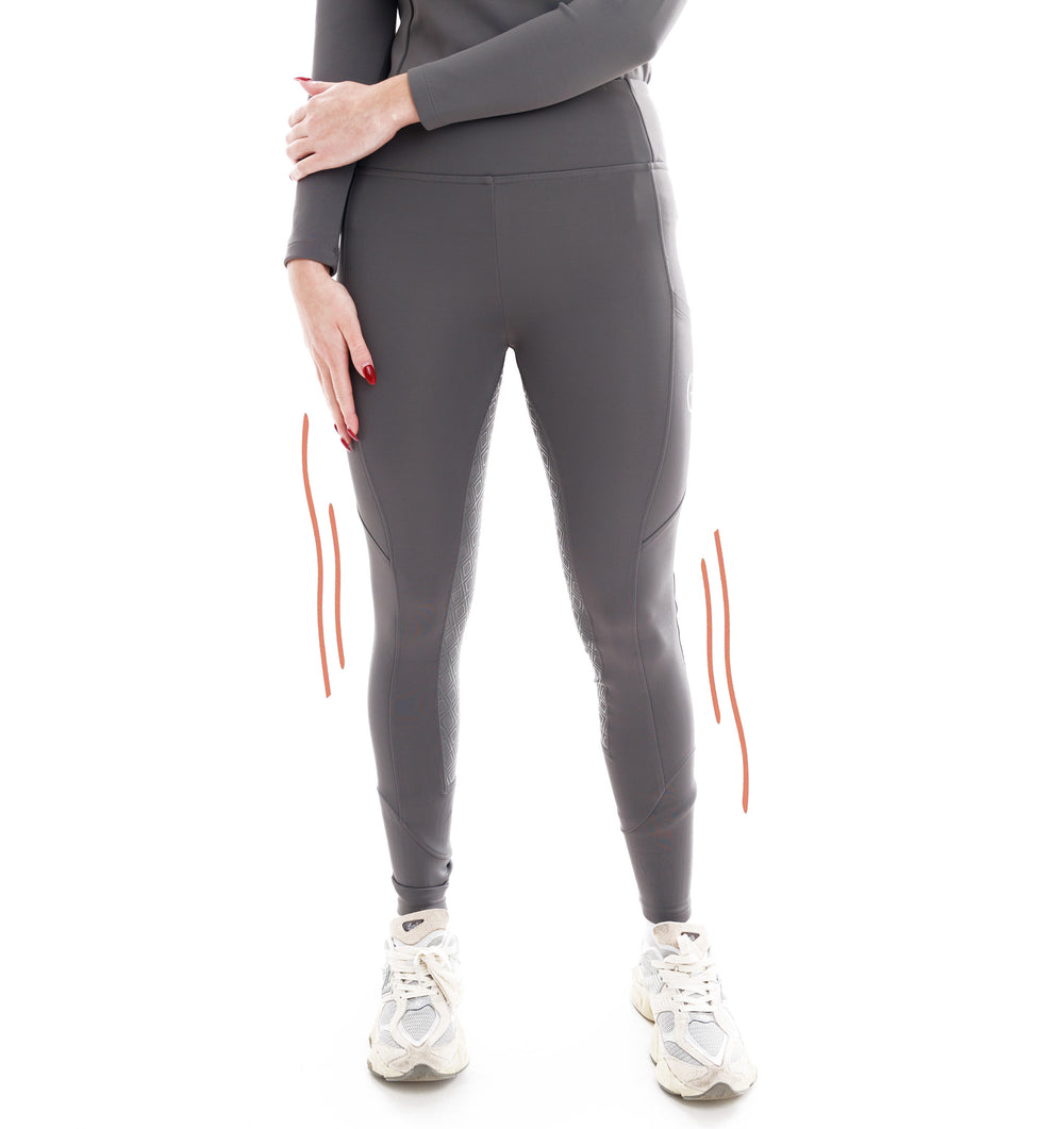 Winter Thermal Horse Riding Leggings full seat-Grey