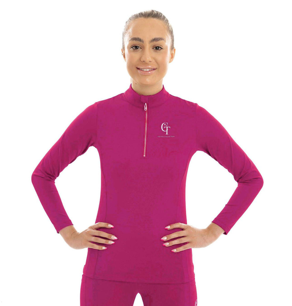 Young Rider Base Layer Long Sleeve-Hot Pink