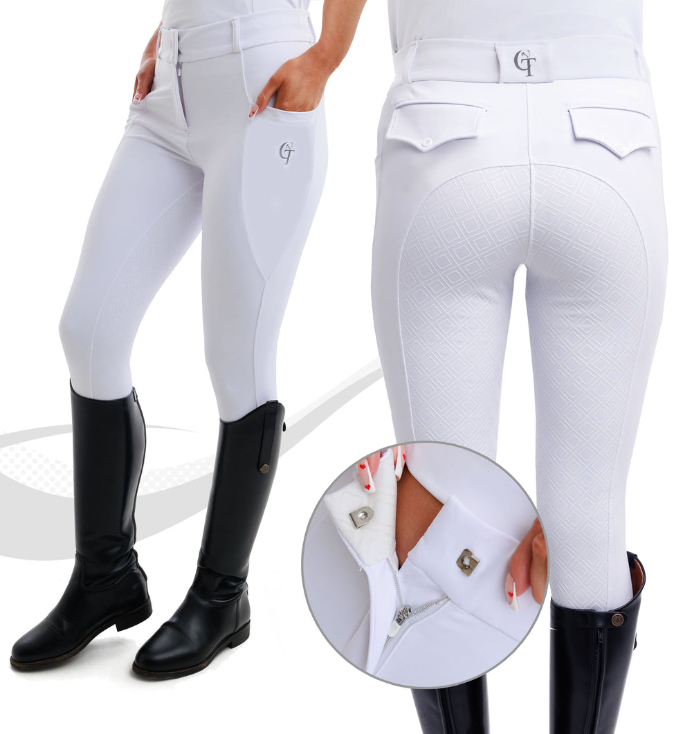 Young Rider Breeches Competition Ultra Performance-White